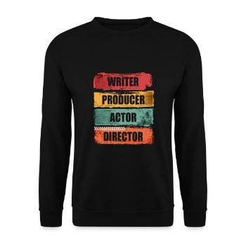 Scahuspieler, Author, Producer, Director, - Unisex Sweatshirt - black - Front - Alina (178cm) & Michal (187cm)