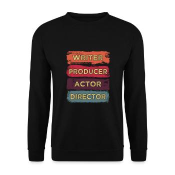 Scahuspieler, Autor, Produzent, Regisseur, - Unisex Pullover - Schwarz - Vorne - Alina (178cm) & Michal (187cm)