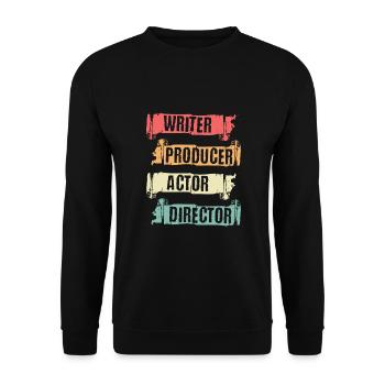 Scahuspieler, Author, Producer, Director, - Unisex Sweatshirt - black - Front - Alina (178cm) & Michal (187cm)