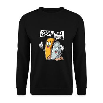 Vous rockez, vous régnez ! Musique stimulante - Sweat-shirt Unisexe - noir - Devant - Alina (178cm) & Michal (187cm)