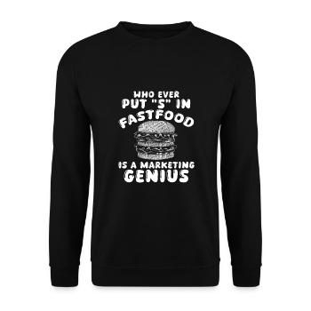 Celui qui met S dans la restauration rapide ! Burger - Sweat-shirt Unisexe - noir - Devant - Alina (178cm) & Michal (187cm)