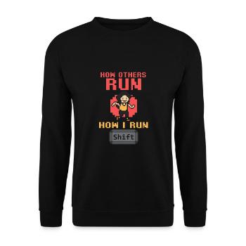 IT Geek, PC Accessories Storage Devices Evolution - Unisex Sweatshirt - black - Front - Alina (178cm) & Michal (187cm)
