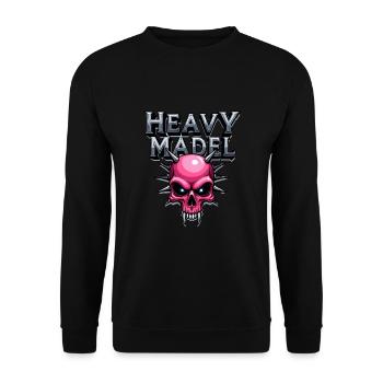 Biker Rocker, Heavy Rock, Punk, Hard Girl Metal - Unisex Pullover - Schwarz - Vorne - Alina (178cm) & Michal (187cm)