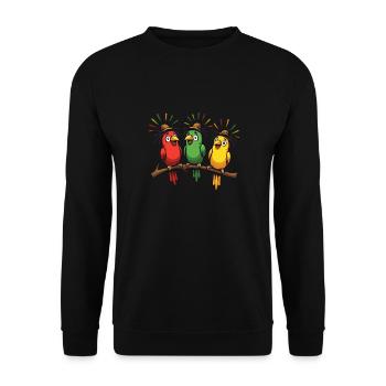 3 petits oiseaux rastafaris rasta jamaïcaine reggae - Sweat-shirt Unisexe - noir - Devant - Alina (178cm) & Michal (187cm)