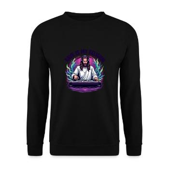 Rave Techno House Party EDM Festival Goa Electro - Unisex Pullover - Schwarz - Vorne - Alina (178cm) & Michal (187cm)