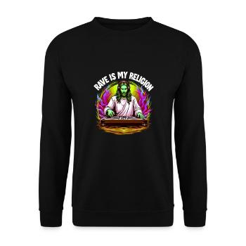 Rave, Techno, House, Party, EDM, Festival, Goa, Electro - Sweat-shirt Unisexe - noir - Devant - Alina (178cm) & Michal (187cm)