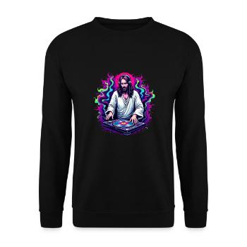 Rave Techno House Party EDM Festival Goa Electro - Unisex Pullover - Schwarz - Vorne - Alina (178cm) & Michal (187cm)