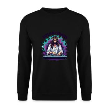 Rave, Techno, House, Party, EDM, Festival, Goa, Electro - Sweat-shirt Unisexe - noir - Devant - Alina (178cm) & Michal (187cm)