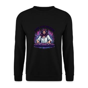 Rave, Techno, House, Party, EDM, Festival, Goa, Electro - Sweat-shirt Unisexe - noir - Devant - Alina (178cm) & Michal (187cm)