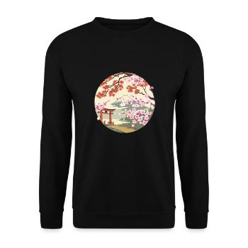 Japonais Asie Sakura Blossom - Sweat-shirt Unisexe - noir - Devant - Alina (178cm) & Michal (187cm)