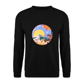 Japonais Asie Sakura Blossom - Sweat-shirt Unisexe - noir - Devant - Alina (178cm) & Michal (187cm)