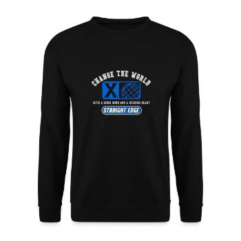 Straight Edge Vegan, Anti-Drug, Punk - Unisex Sweatshirt - black - Front - Alina (178cm) & Michal (187cm)