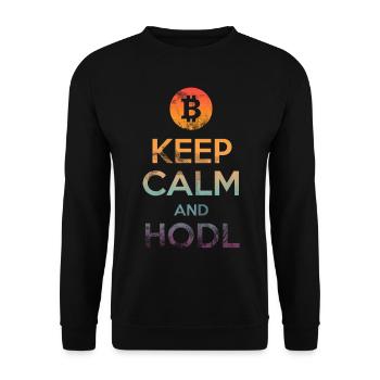 Keep Calm and HODL - Bitcoin, Cryptos, Hodlers - Sweat-shirt Unisexe - noir - Devant - Alina (178cm) & Michal (187cm)