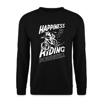 Happiness is Riding Downhill - Unisex Pullover - Schwarz - Vorne - Alina (178cm) & Michal (187cm)