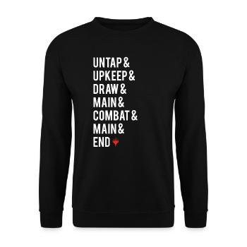 Magic: The Gathering Game Move Phases White - Unisex Sweatshirt - black - Front - Alina (178cm) & Michal (187cm)