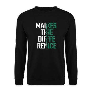Modern Typographic - Stille - Makes the difference - Unisex Pullover - Schwarz - Vorne - Alina (178cm) & Michal (187cm)