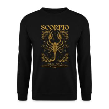 Scorpio Zodiac Sign - Vintage Astrology Design - Unisex Sweatshirt - black - Front - Alina (178cm) & Michal (187cm)