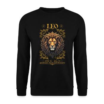 Leo Zodiac Sign - Unisex Sweatshirt - black - Front - Alina (178cm) & Michal (187cm)