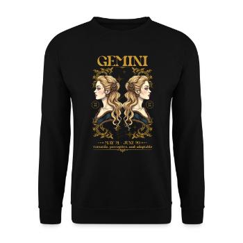 Gemini Zodiac Sign - Unisex Sweatshirt - black - Front - Alina (178cm) & Michal (187cm)