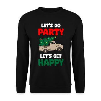 Lets Go Party Soyons Joyeux Noël - Sweat-shirt Unisexe - noir - Devant - Alina (178cm) & Michal (187cm)