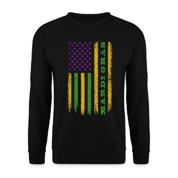 Mardi Gras - Drapeau US - Costume - Cadeau - Sweat-shirt Unisexe - noir - Devant - Alina (178cm) & Michal (187cm)
