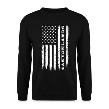 Flag USA Canyonlands National Park Gift - Unisex Sweatshirt - black - Front - Alina (178cm) & Michal (187cm)