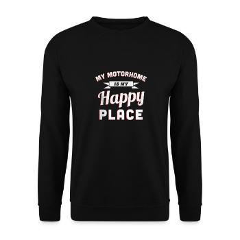 Mein Wohnmobil ist mein Happy Place - Unisex Pullover - Schwarz - Vorne - Alina (178cm) & Michal (187cm)