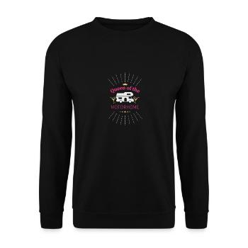Queen of the Motorhome | Gift for Wife - Unisex Sweatshirt - black - Front - Alina (178cm) & Michal (187cm)