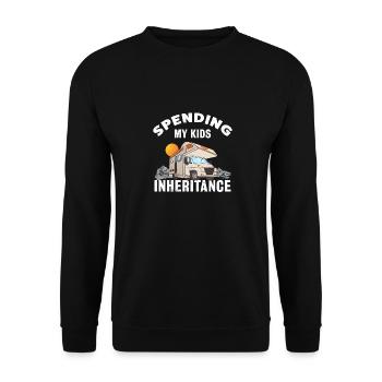 Vererbung meiner Kinder ausgeben | Lustiges Wohnmobil - Unisex Pullover - Schwarz - Vorne - Alina (178cm) & Michal (187cm)