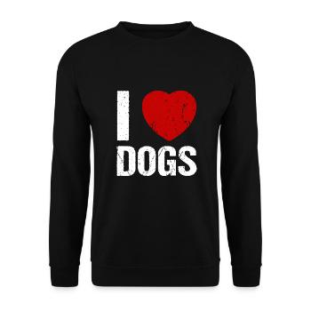 I love Dogs Dog Love Heart Dogs - Unisex Sweatshirt - black - Front - Alina (178cm) & Michal (187cm)