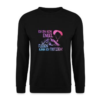 Paragliding Gleitschirm fliegt - Unisex Pullover - Schwarz - Vorne - Alina (178cm) & Michal (187cm)