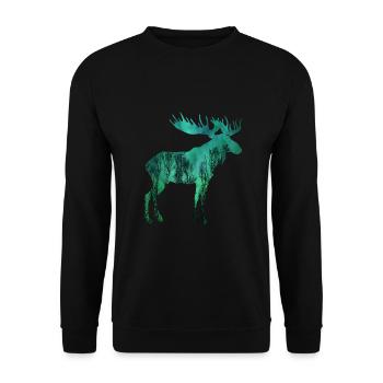 ELK SCANDINAVIA Aurores Boréales Aurores Boréales - Sweat-shirt Unisexe - noir - Devant - Alina (178cm) & Michal (187cm)