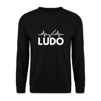 Ludo Sport Lightsaber - Unisex Sweatshirt - black - Front - Alina (178cm) & Michal (187cm)