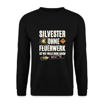 Pyro ohne Feuerwerk - Unisex Pullover - Schwarz - Vorne - Alina (178cm) & Michal (187cm)