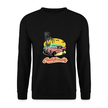 US vintage car sur la plage - Sweat-shirt Unisexe - noir - Devant - Alina (178cm) & Michal (187cm)