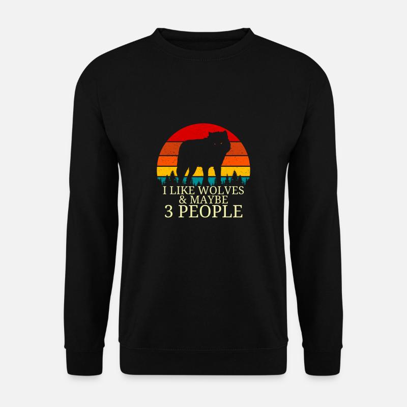 Wolf - Unisex Pullover - Schwarz