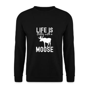 elk - Unisex Sweatshirt - black - Front - Alina (178cm) & Michal (187cm)
