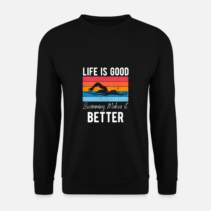 Schwimmen - Unisex Pullover - Schwarz