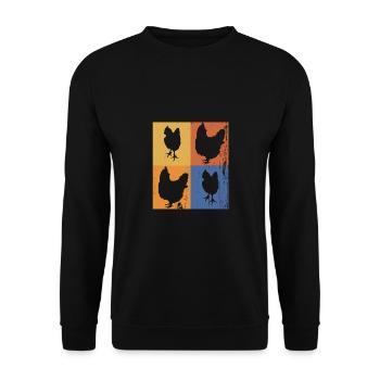 Chicken - Unisex Sweatshirt - black - Front - Alina (178cm) & Michal (187cm)