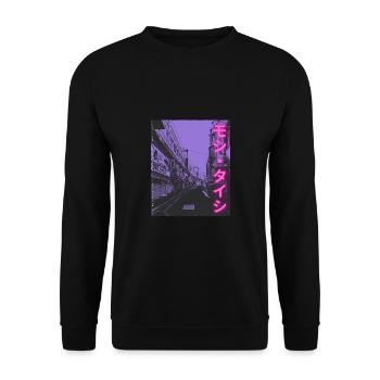 Esthétique japonaise Vaporwave Art années 90 - Sweat-shirt Unisexe - noir - Devant - Alina (178cm) & Michal (187cm)