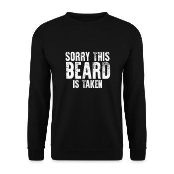 Sorry This Beard Is Taken Funny Valentines Day - Unisex Sweatshirt - black - Front - Alina (178cm) & Michal (187cm)