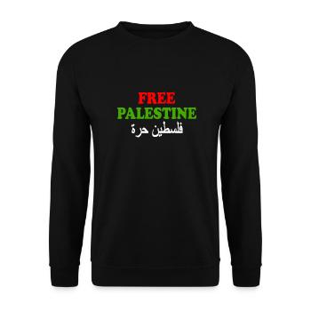Free palestine - Unisex Sweatshirt - black - Front - Alina (178cm) & Michal (187cm)