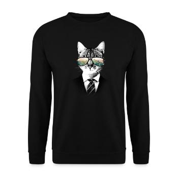 NYC Cat - Unisex Pullover - Schwarz - Vorne - Alina (178cm) & Michal (187cm)