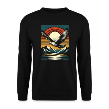 Fauconnerie Vintage rétro - Idées cadeaux volantes - Sweat-shirt Unisexe - noir - Devant - Alina (178cm) & Michal (187cm)
