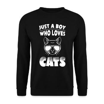 Boys Cats Lover - Unisex Pullover - Schwarz - Vorne - Alina (178cm) & Michal (187cm)