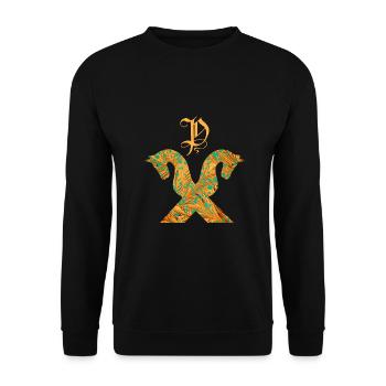 pferdegiebel e 95 p - Unisex Pullover - Schwarz - Vorne - Alina (178cm) & Michal (187cm)
