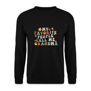 Mes gens préférés m’appellent Grand-mère Fête des mères - Sweat-shirt Unisexe - noir - Devant - Alina (178cm) & Michal (187cm)