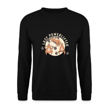 Lazy Powerlifter Powerlifting Sloth - Unisex Sweatshirt - black - Front - Alina (178cm) & Michal (187cm)