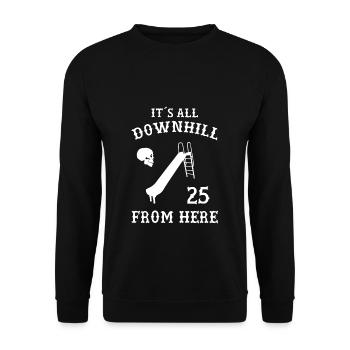 25. Geburtstag Geschenk - 25 Jahre alt - 25ster - Unisex Pullover - Schwarz - Vorne - Alina (178cm) & Michal (187cm)
