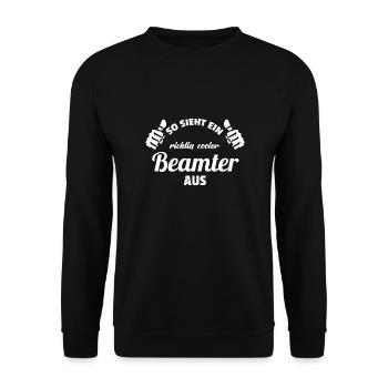 cooler Beamter Beamtin Verwaltung Beruf Geschenk - Unisex Pullover - Schwarz - Vorne - Alina (178cm) & Michal (187cm)